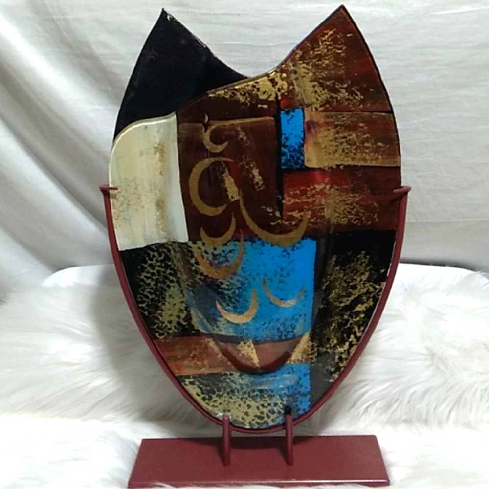 Lovely Jasmine Art Glass Modern 18" See Pictures For Flaw